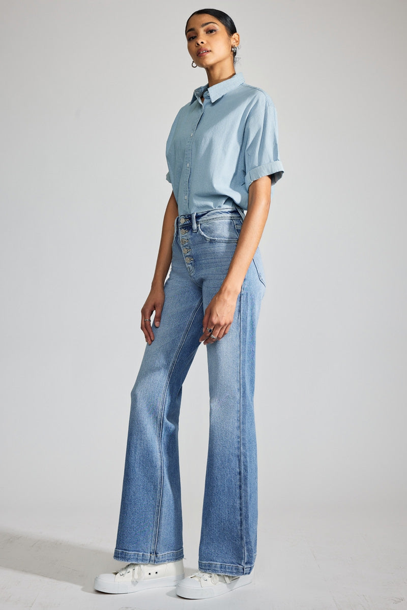 Women's Premier High Rise Holly Flare Jeans - Light Wash - view 5