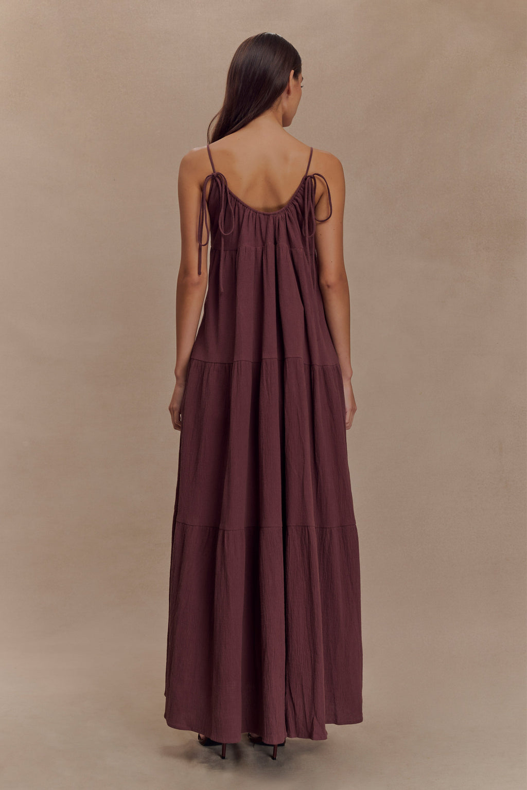 Lenny Front Tie Top - Chocolate