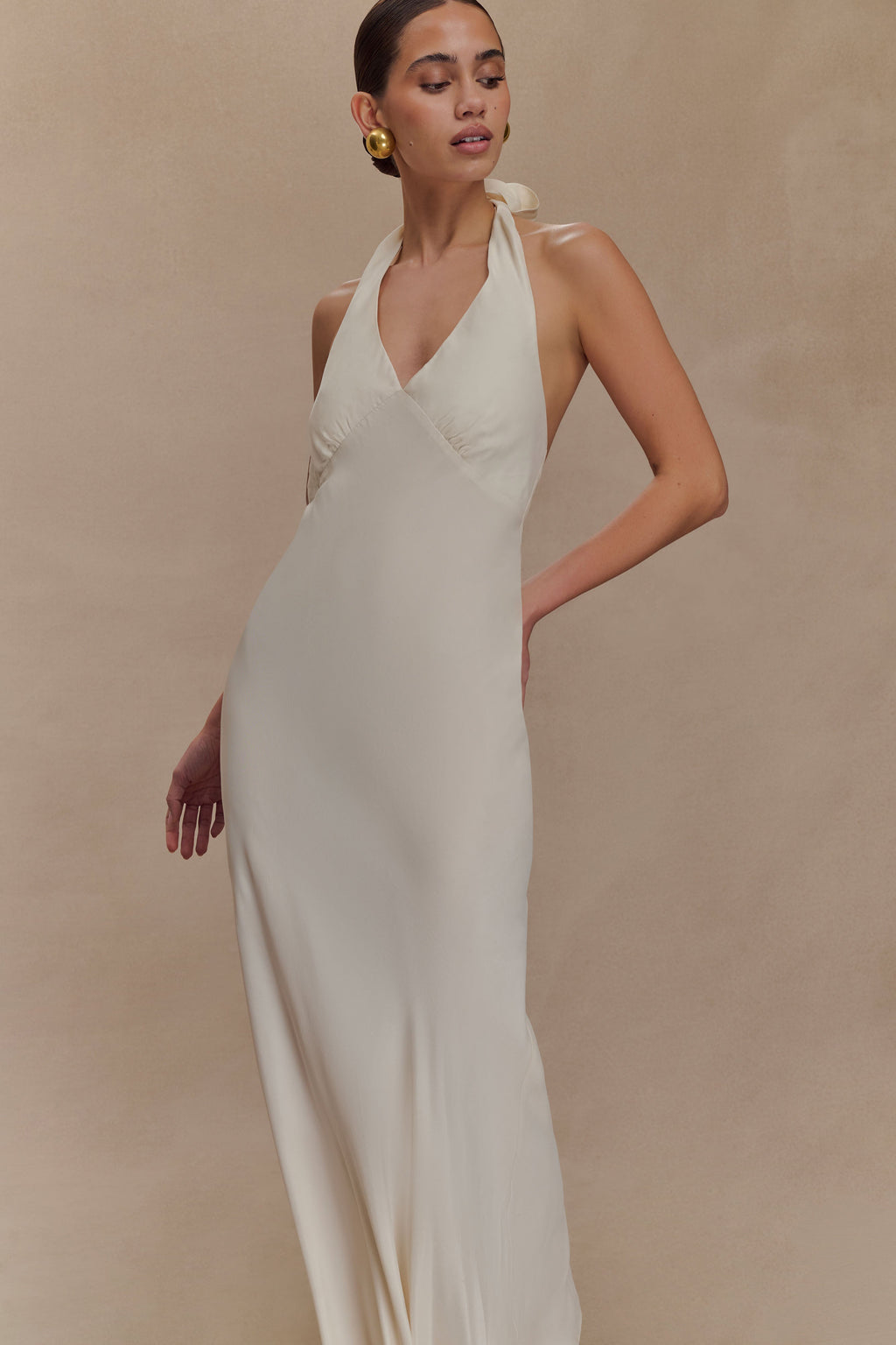 Louisiana Halter Maxi Dress - Ivory
