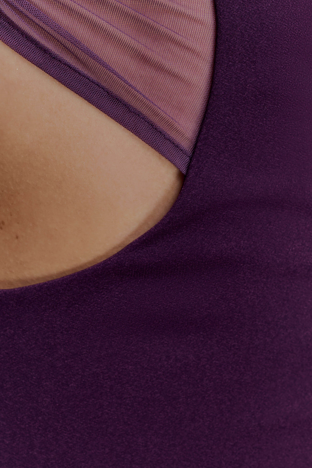 Aubree Crepe And Mesh Mini Dress - Purple