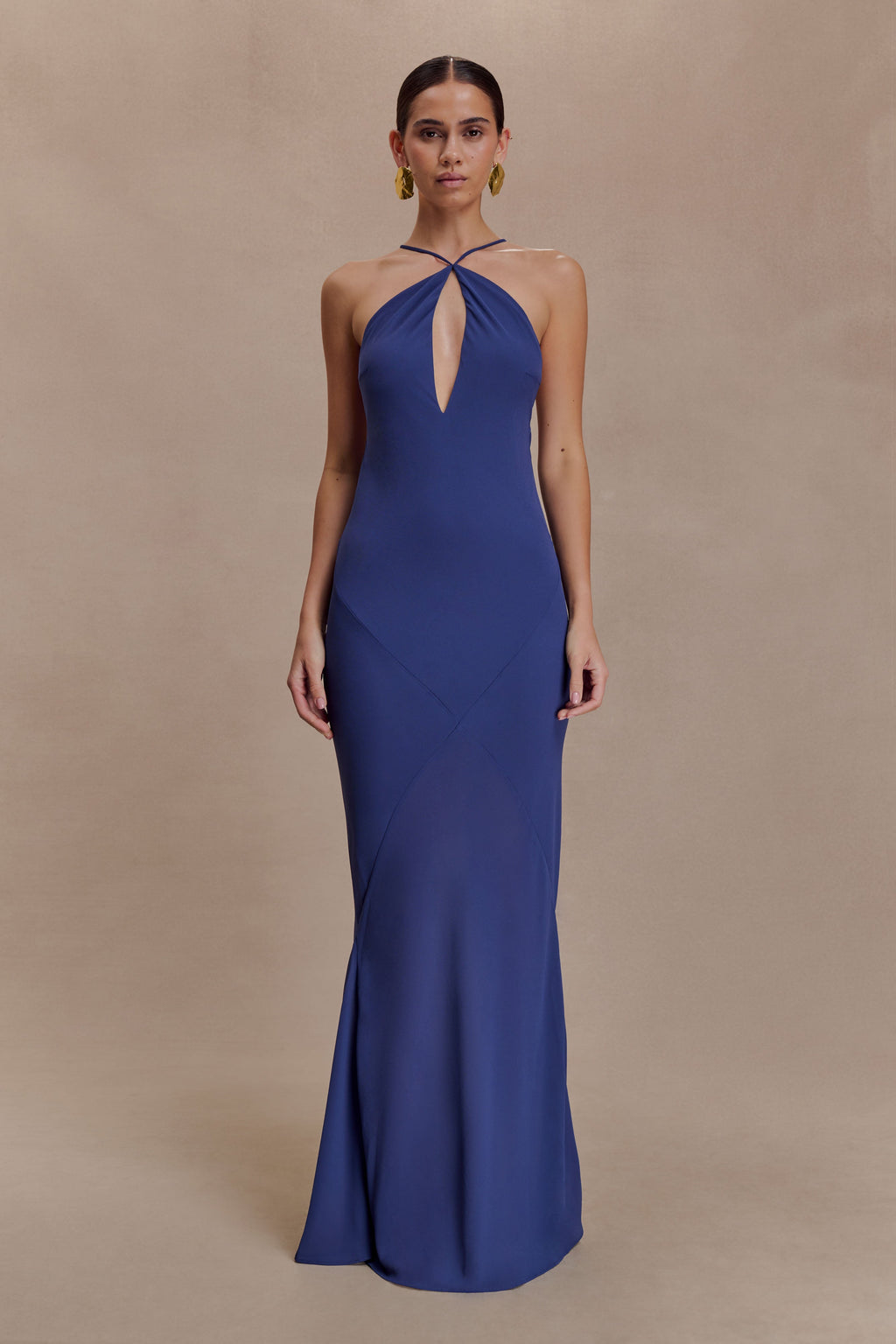 Nerea Slip Halter Maxi Dress - Purple Ink