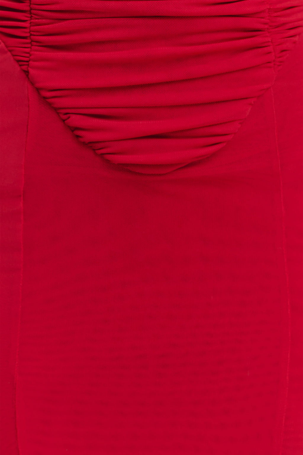 Willa Gathered Mesh Midi Dress - Ruby