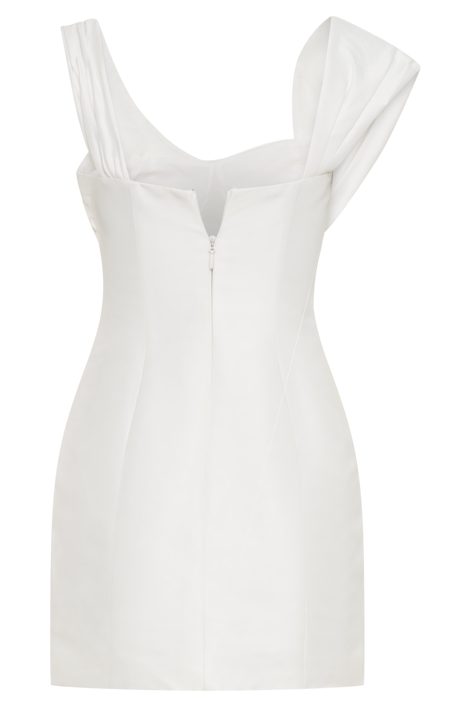 Farrah Structured Draped Mini Dress - White