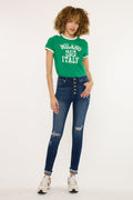 Women's High Rise Ankle Skinny Jeans - Dark Wash - Dark Wash (Style 145)