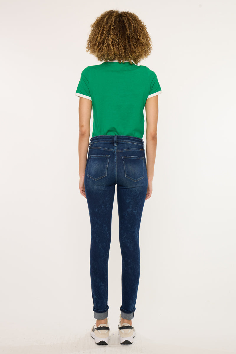 Women's High Rise Ankle Skinny Jeans - Dark Wash - Dark Wash (Style 145) - view 6