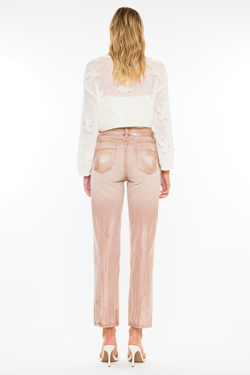 Women's Premier High Rise Straight Jeans - Pink - view 5