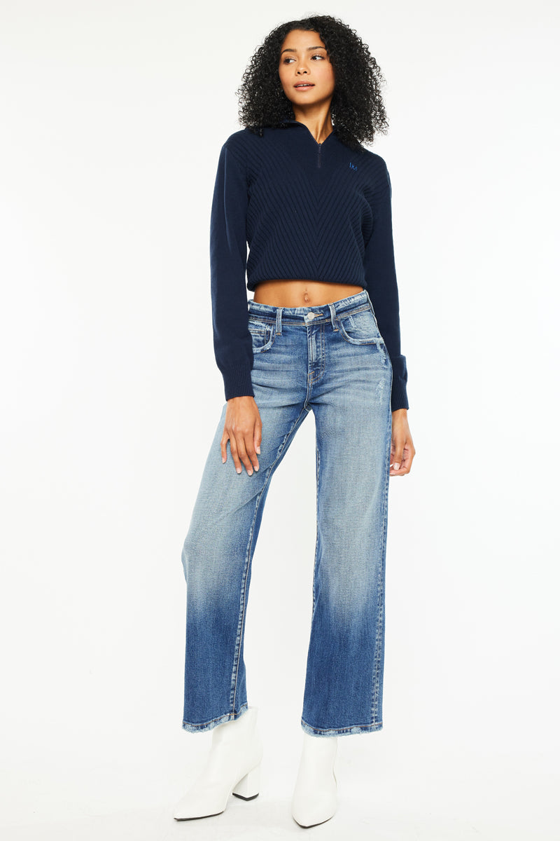 Women's Premier High Rise Slim Wide Leg Jeans - Medium Wash - view 3