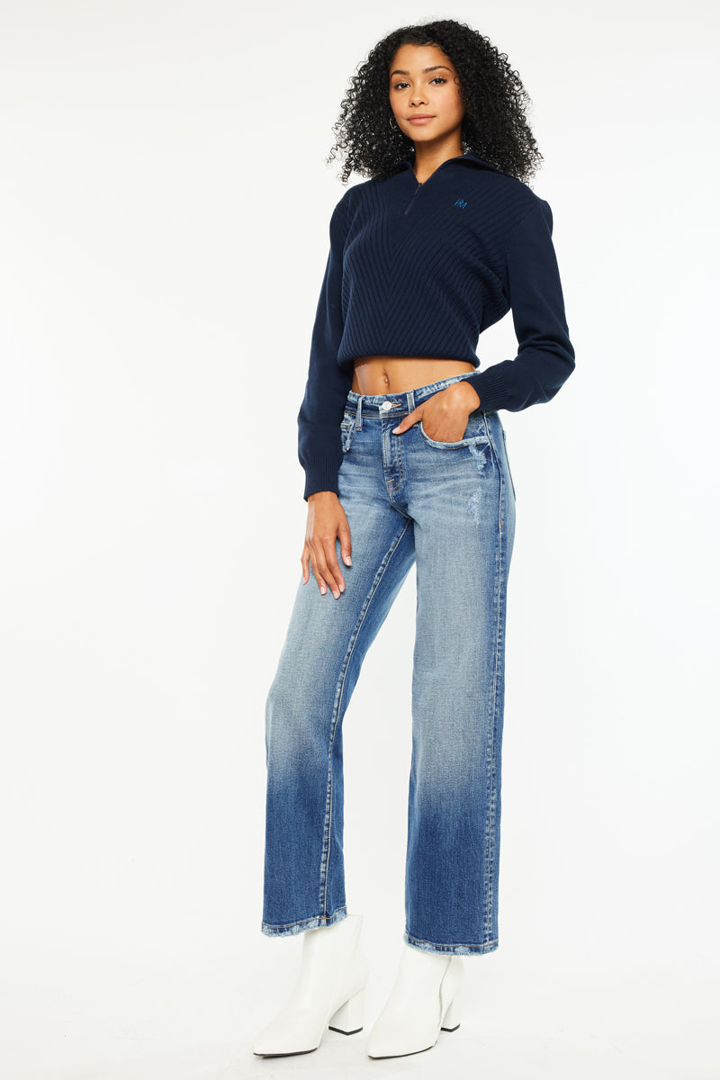 Women's Premier High Rise Slim Wide Leg Jeans - Medium Wash - view 4