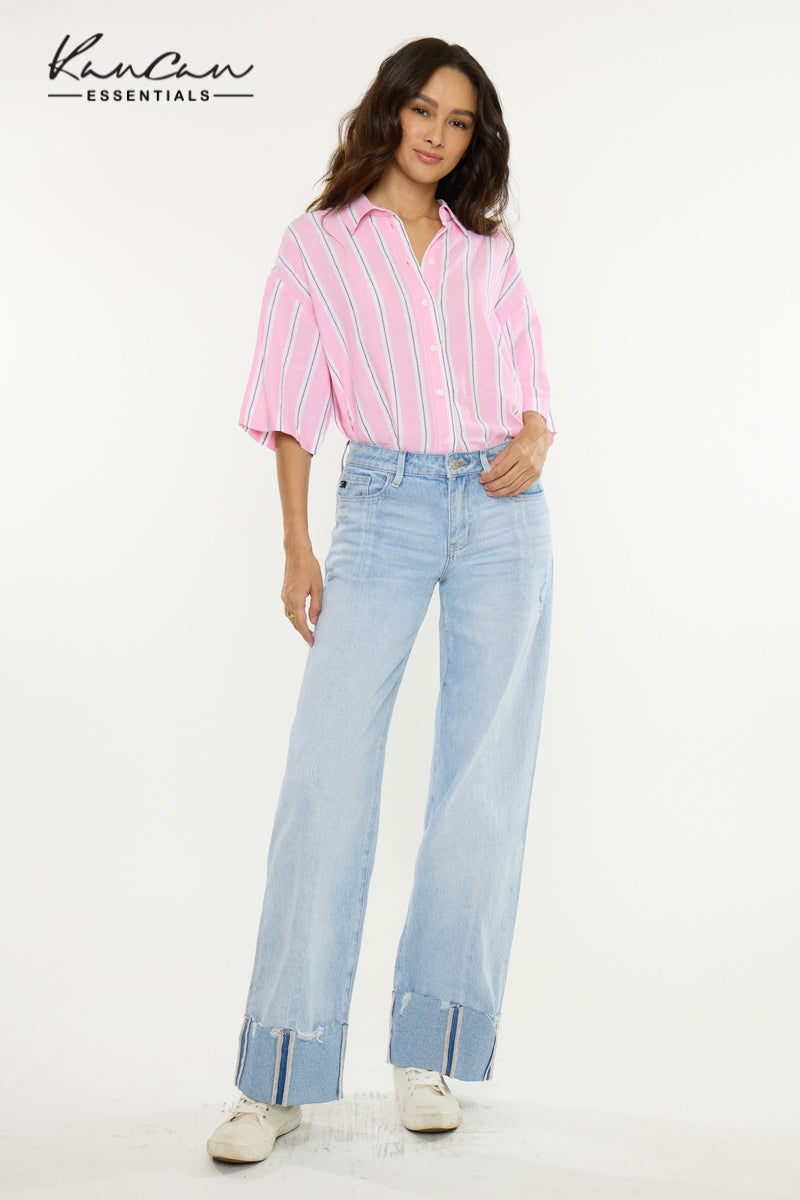 Women's Low Rise Straight Jeans - Light Wash - view 2