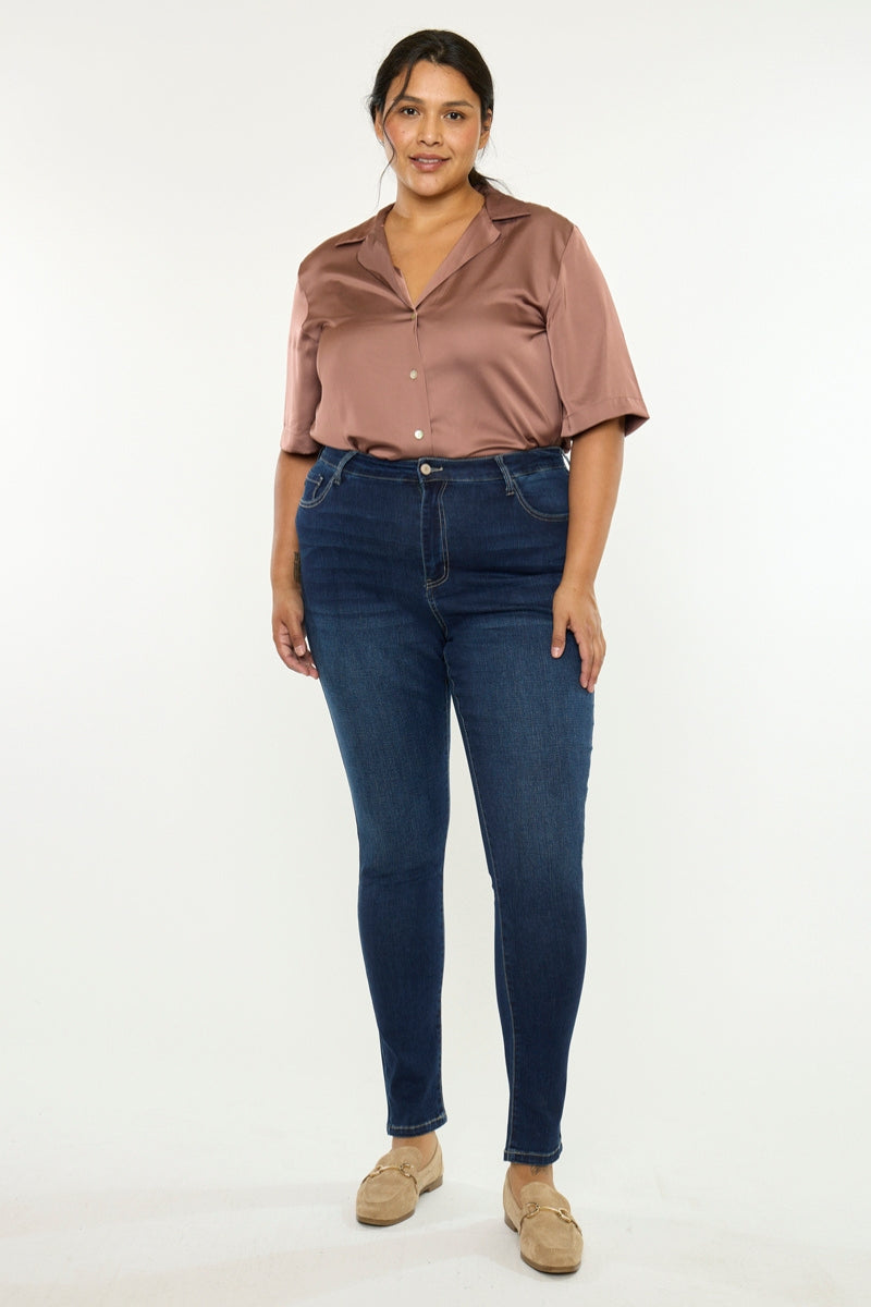 Plus Size Women's High Rise Super Skinny Jeans - view 3