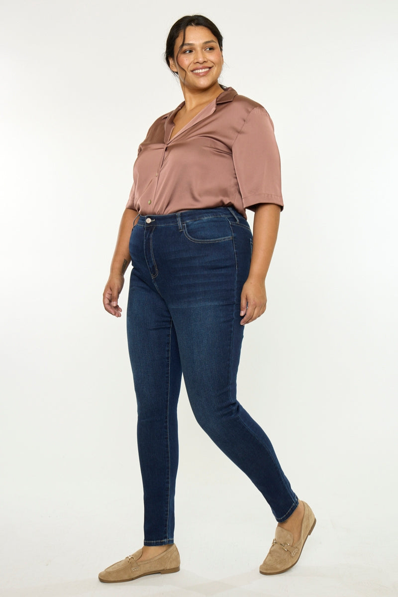 Plus Size Women's High Rise Super Skinny Jeans - view 4
