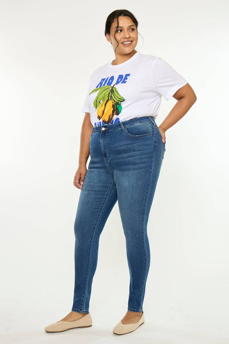 Plus Size Women's High Rise Super Skinny Jeans - view 12