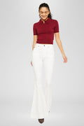 Women's High Rise Super Flare Jeans - White