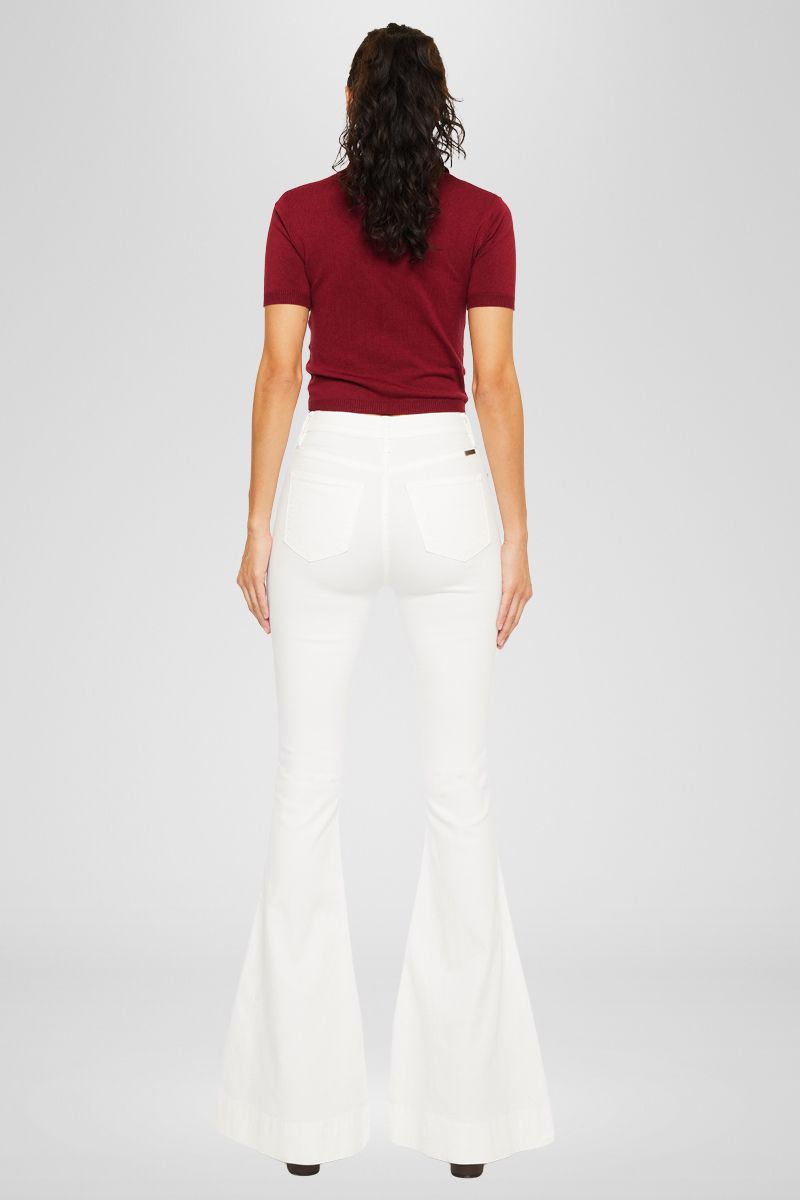 Women's High Rise Super Flare Jeans - White - view 2