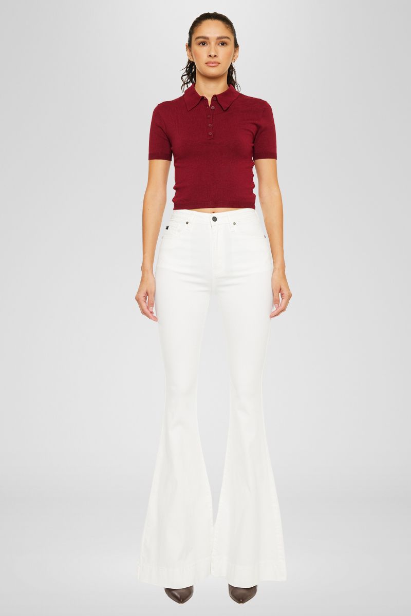 Women's High Rise Super Flare Jeans - White - view 4