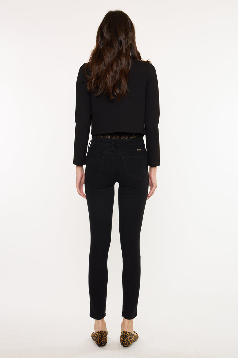 Women's Mid Rise Super Skinny Jeans - Black - view 6