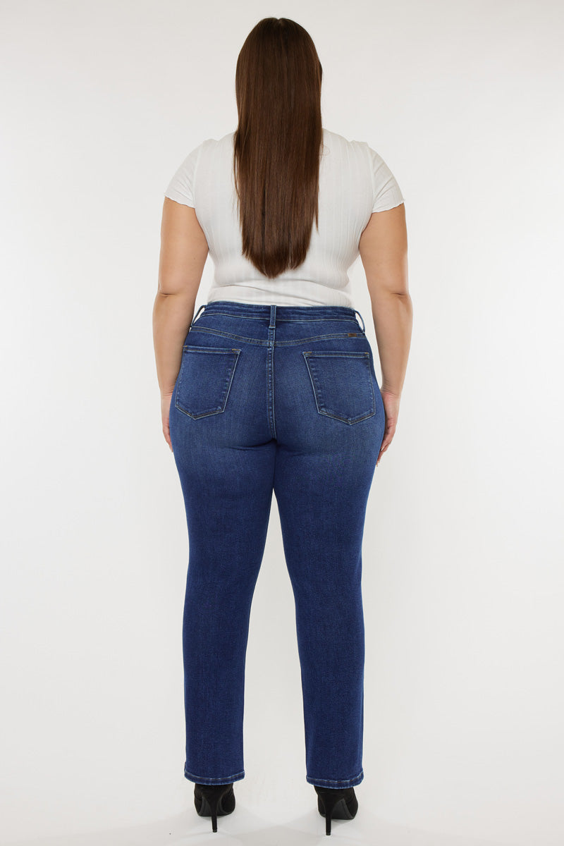 Plus Size Women's High Rise Slim Straight Jeans - view 19