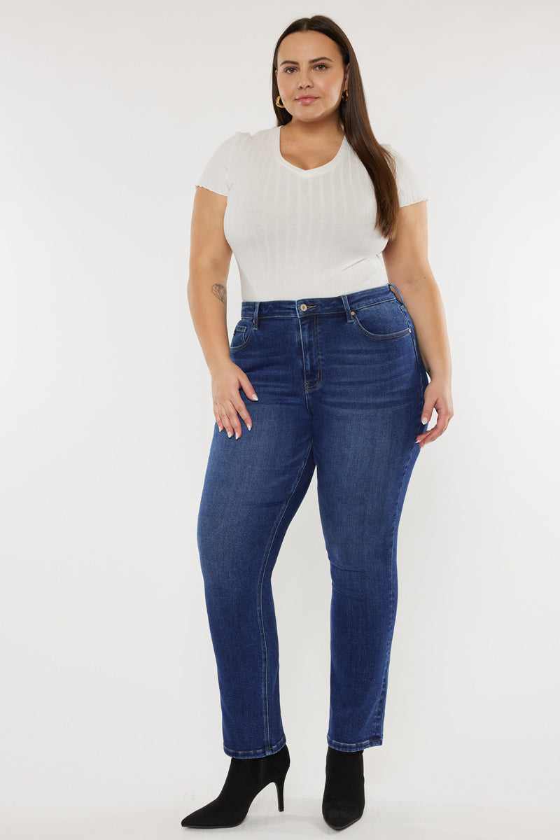 Plus Size Women's High Rise Slim Straight Jeans - view 12
