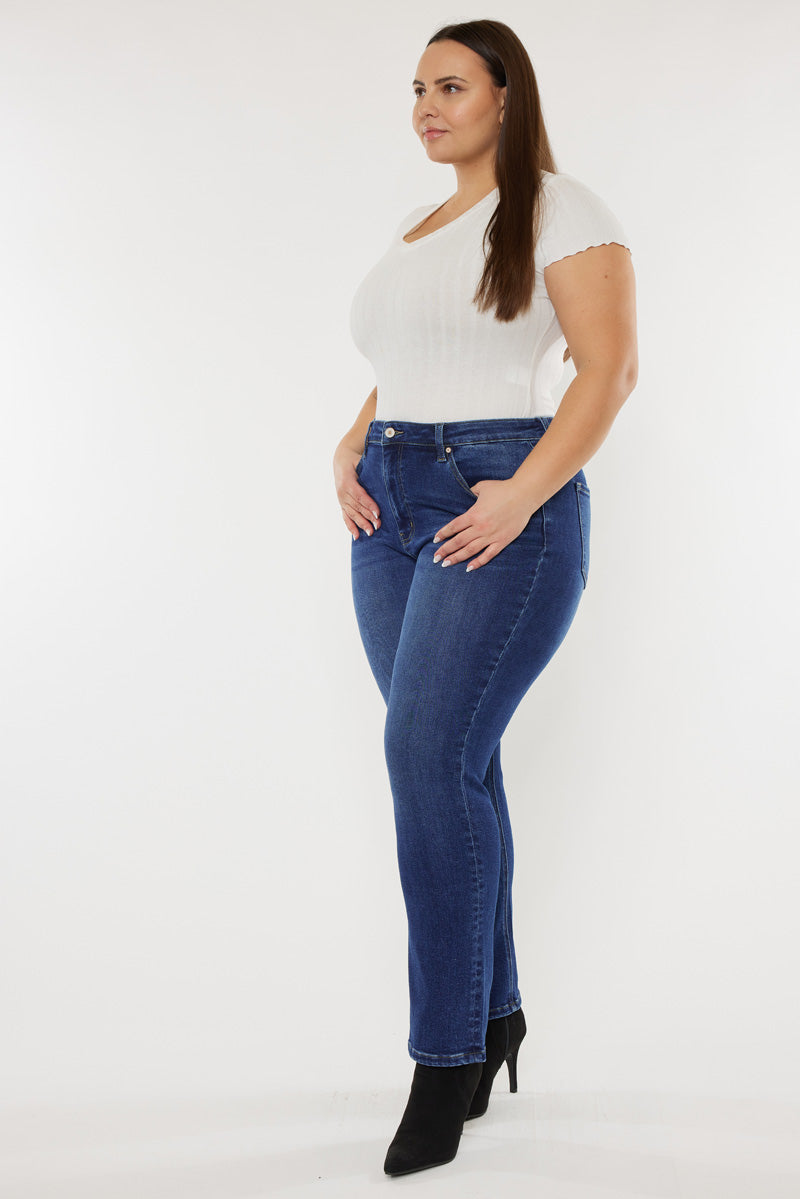 Plus Size Women's High Rise Slim Straight Jeans - view 13