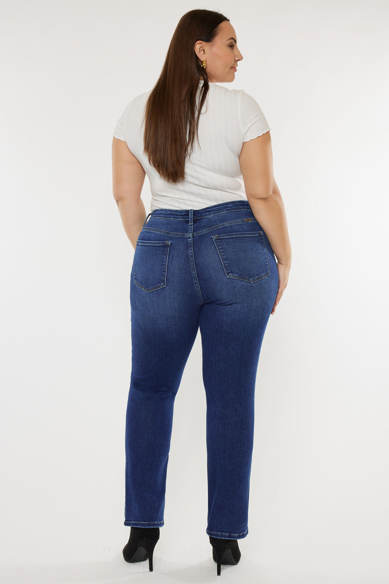 Plus Size Women's High Rise Slim Straight Jeans - view 11