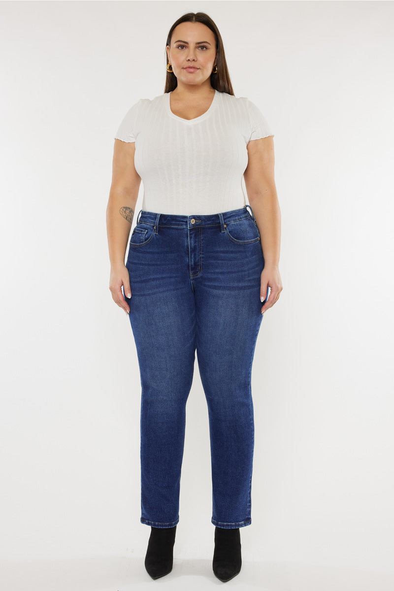 Plus Size Women's High Rise Slim Straight Jeans - view 18