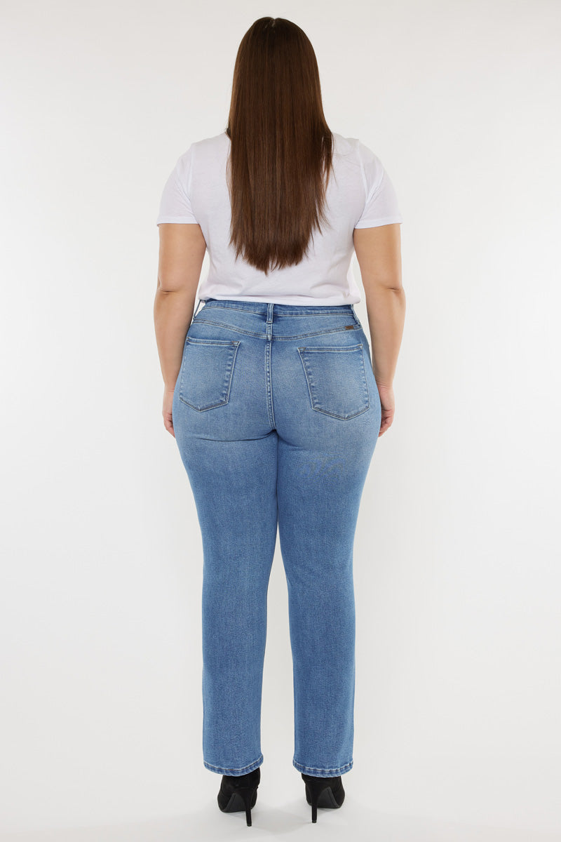 Plus Size Women's High Rise Slim Straight Jeans - view 9
