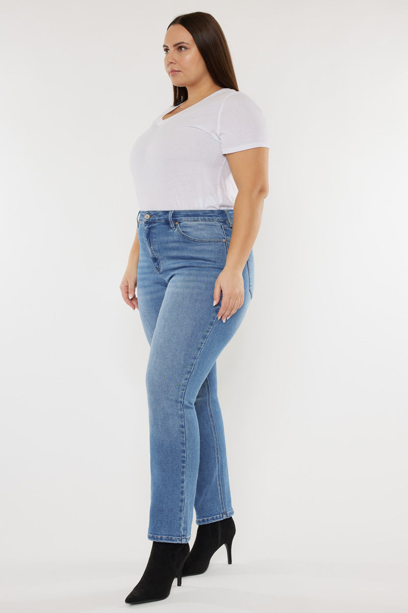 Plus Size Women's High Rise Slim Straight Jeans - view 4