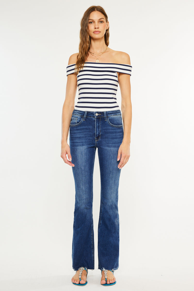 Women's High Rise Bootcut Jeans - Dark Wash - Dark Wash (Style 135) - view 5