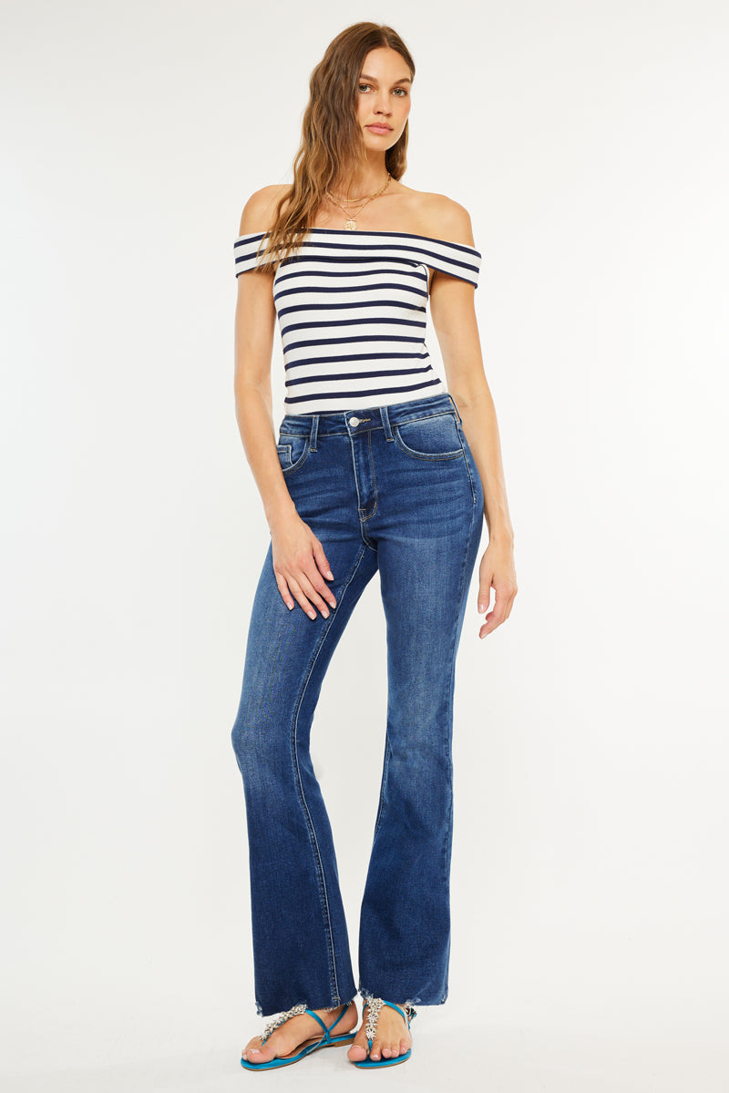 Women's High Rise Bootcut Jeans - Dark Wash - Dark Wash (Style 135)