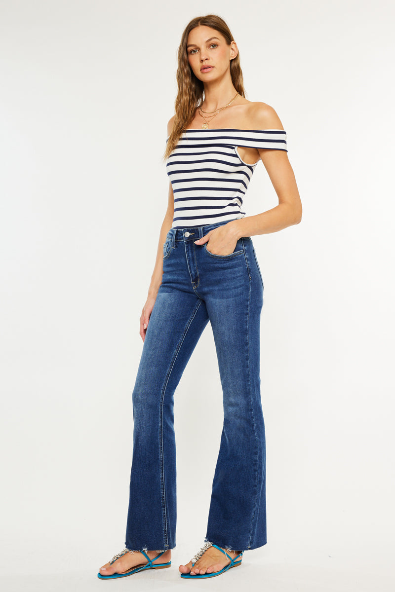 Women's High Rise Bootcut Jeans - Dark Wash - Dark Wash (Style 135) - view 3