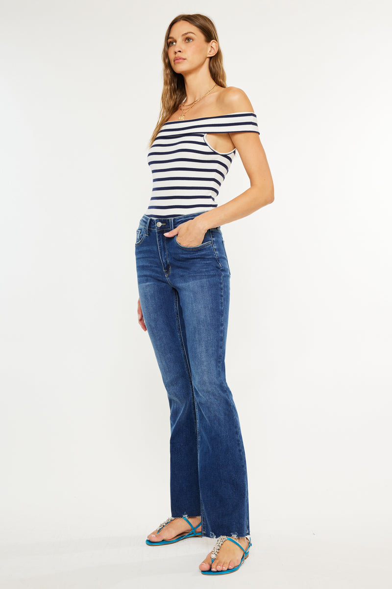 Women's High Rise Bootcut Jeans - Dark Wash - Dark Wash (Style 135) - view 4