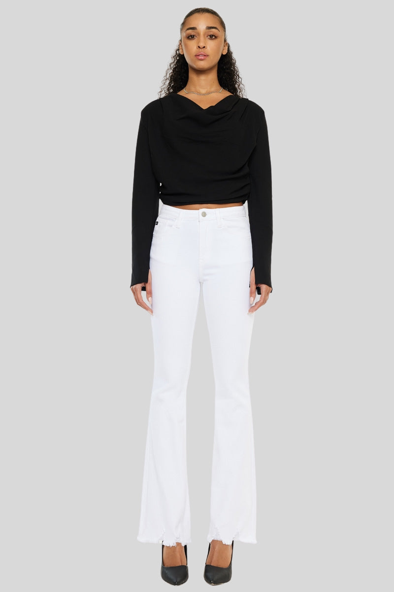 Women's High Rise Bootcut Jeans - White