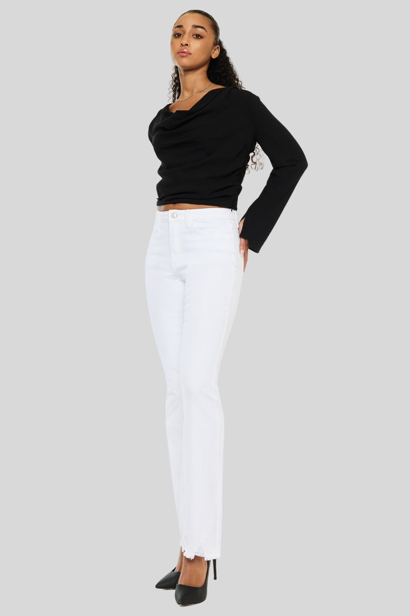 Women's High Rise Bootcut Jeans - White - view 5