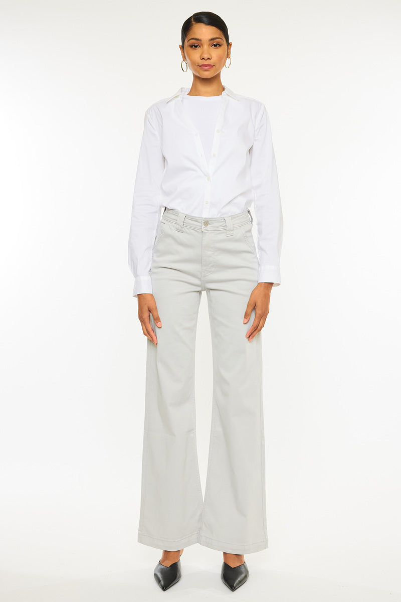 Women's High Rise Holly Flare Jeans - Pearl Grey