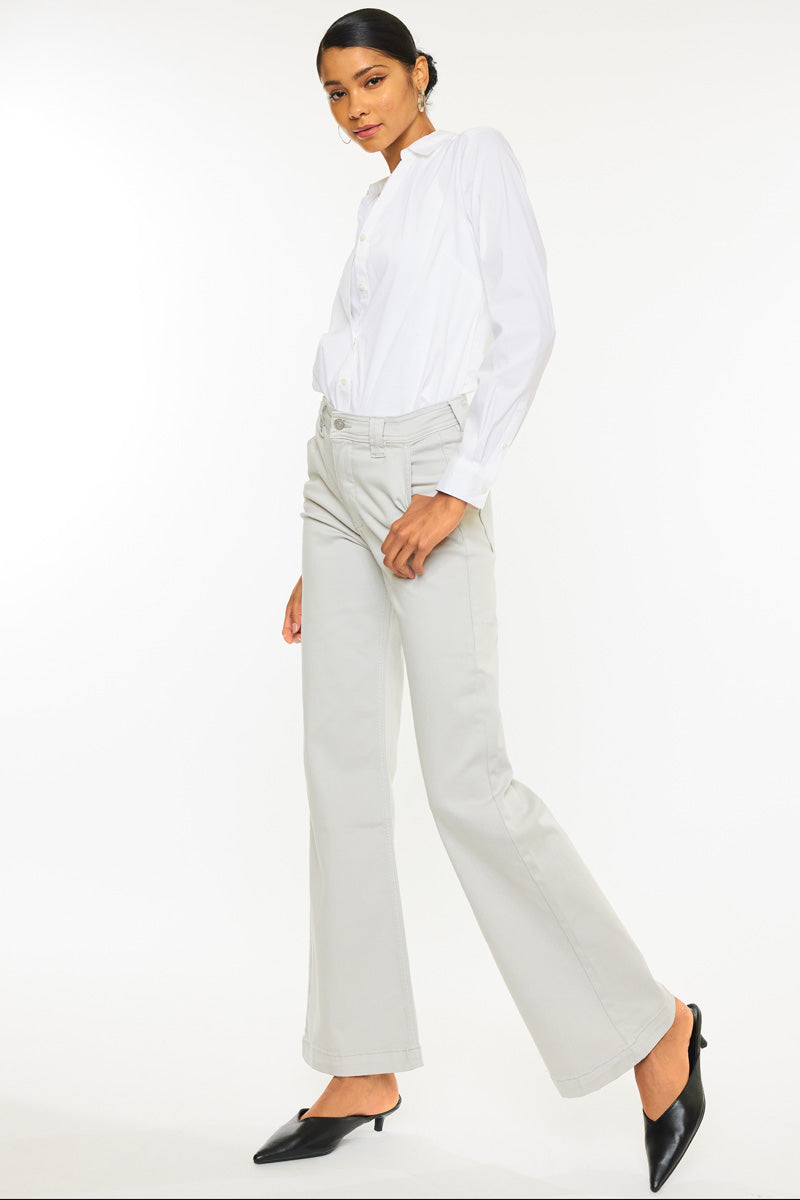 Women's High Rise Holly Flare Jeans - Pearl Grey - view 4