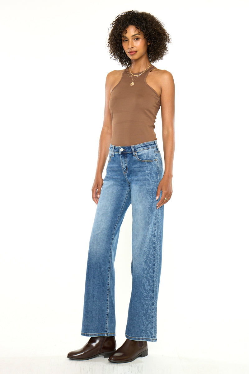 Women's Mid Rise Wide Leg Jeans - Medium Wash - view 3