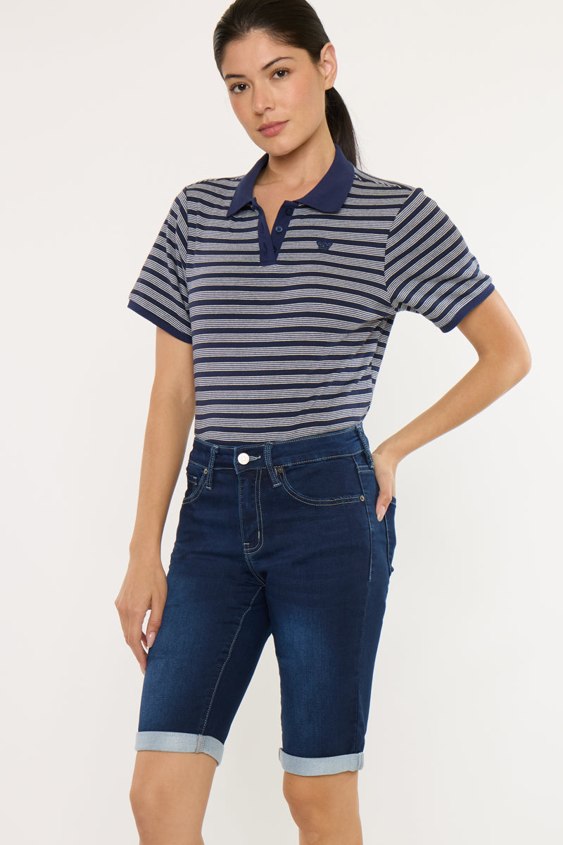 Women's Mid Rise Bermuda Denim Shorts - view 3