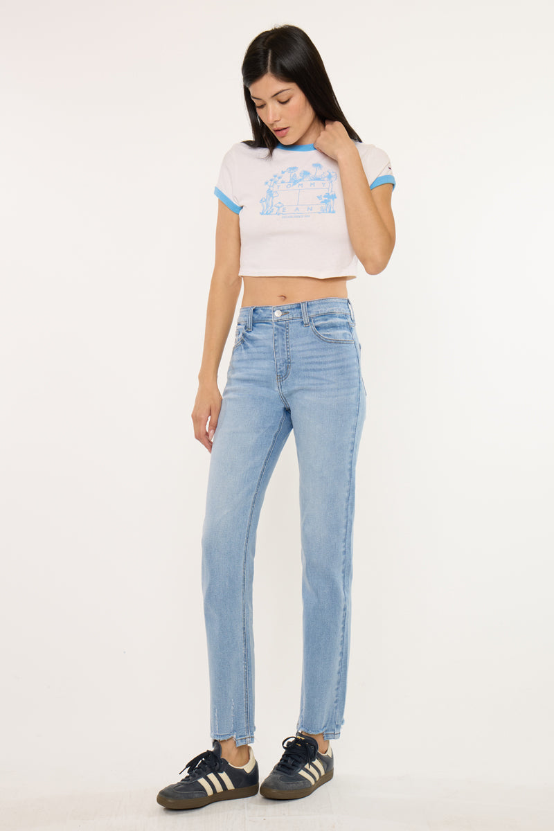 Women's High Rise Straight Jeans - Medium Wash - Medium Wash (Style 87) - view 3