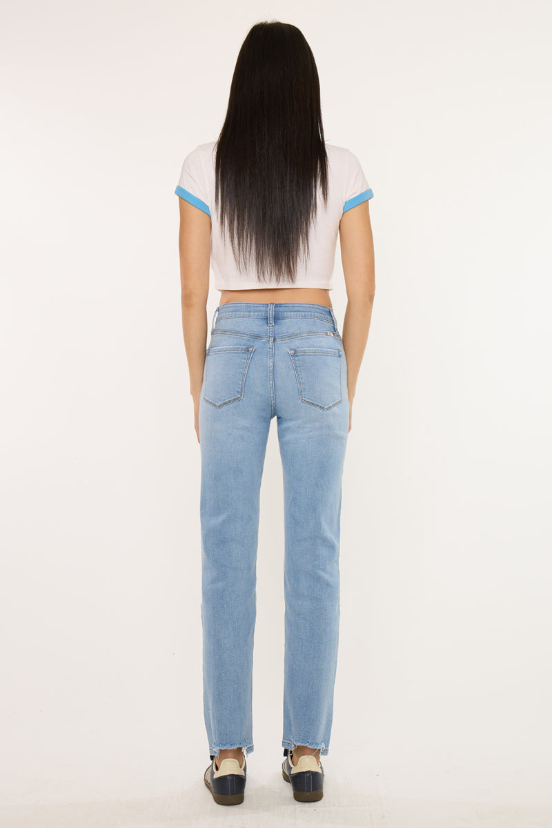 Women's High Rise Straight Jeans - Medium Wash - Medium Wash (Style 87) - view 6