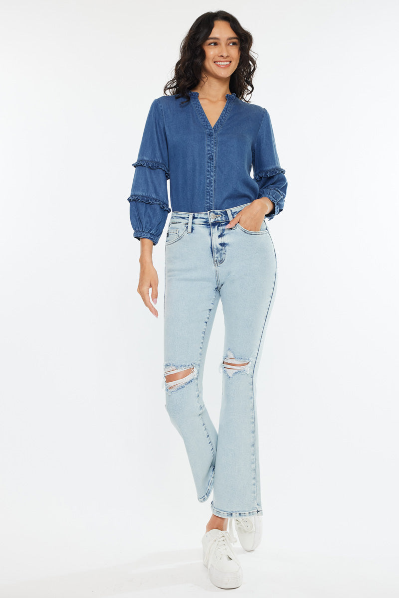 Women's High Rise Bootcut Jeans - Acid Wash - view 3