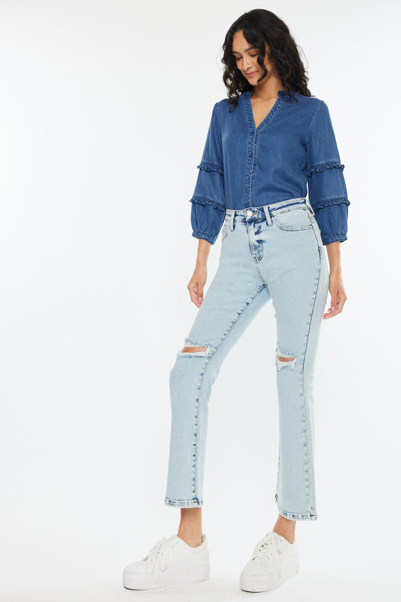 Women's High Rise Bootcut Jeans - Acid Wash - view 6
