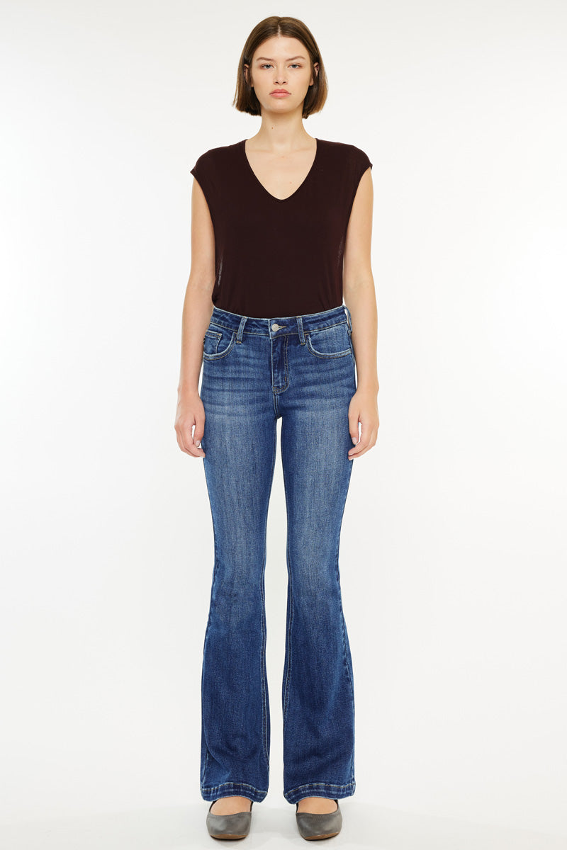 Women's Mid Rise Flare (Petite) Jeans - Medium Wash