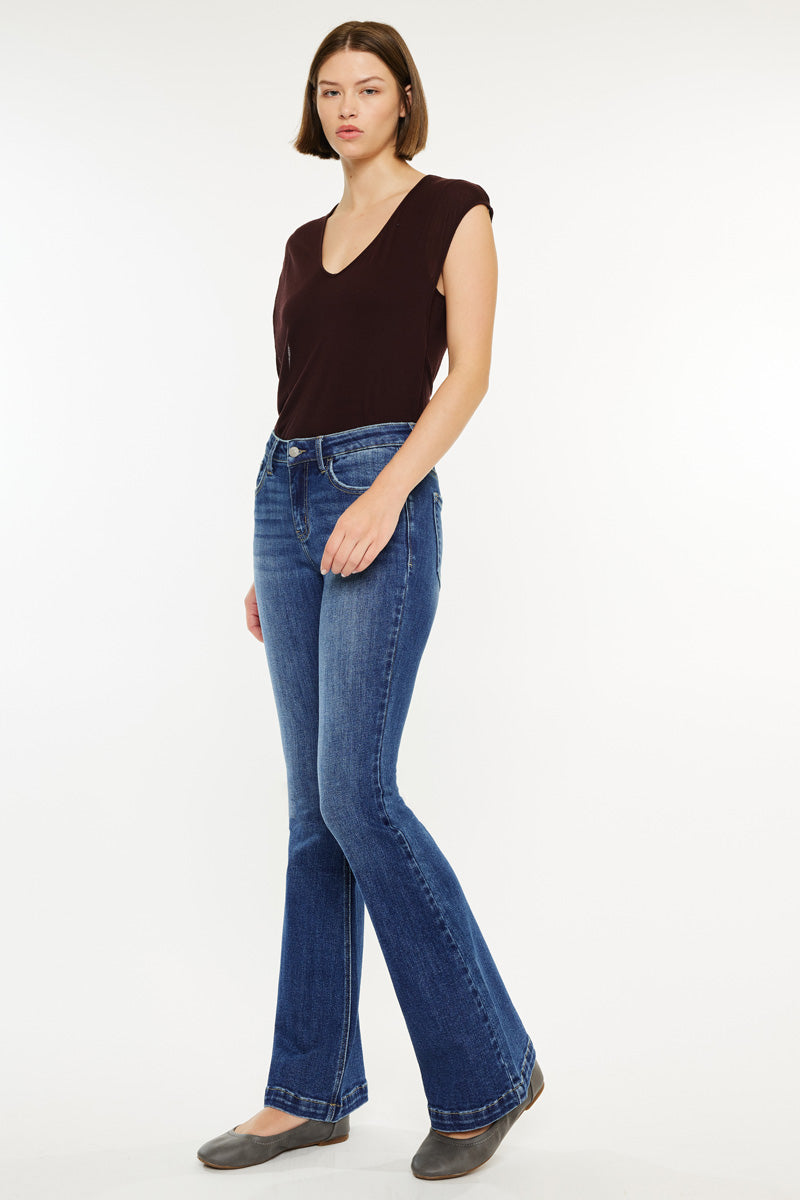 Women's Mid Rise Flare (Petite) Jeans - Medium Wash - view 5
