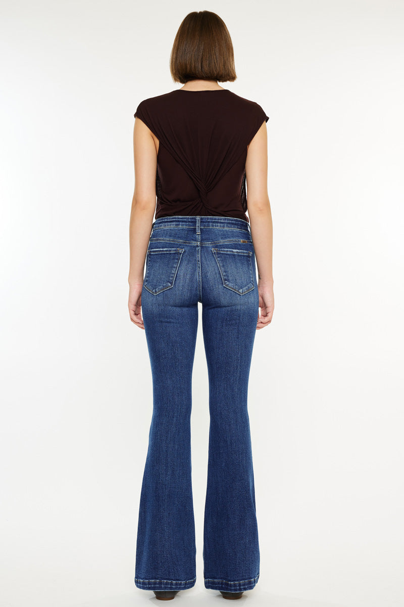 Women's Mid Rise Flare (Petite) Jeans - Medium Wash - view 2