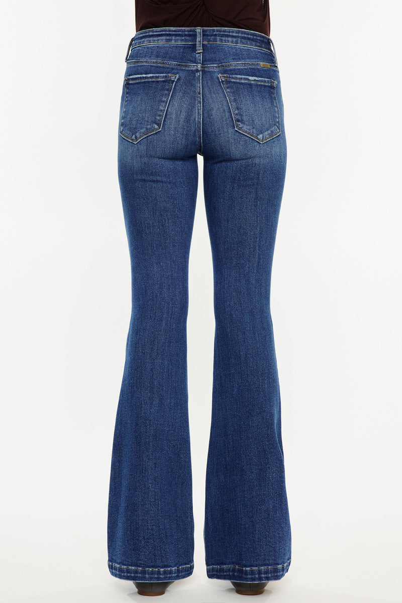 Women's Mid Rise Flare (Petite) Jeans - Medium Wash - view 7