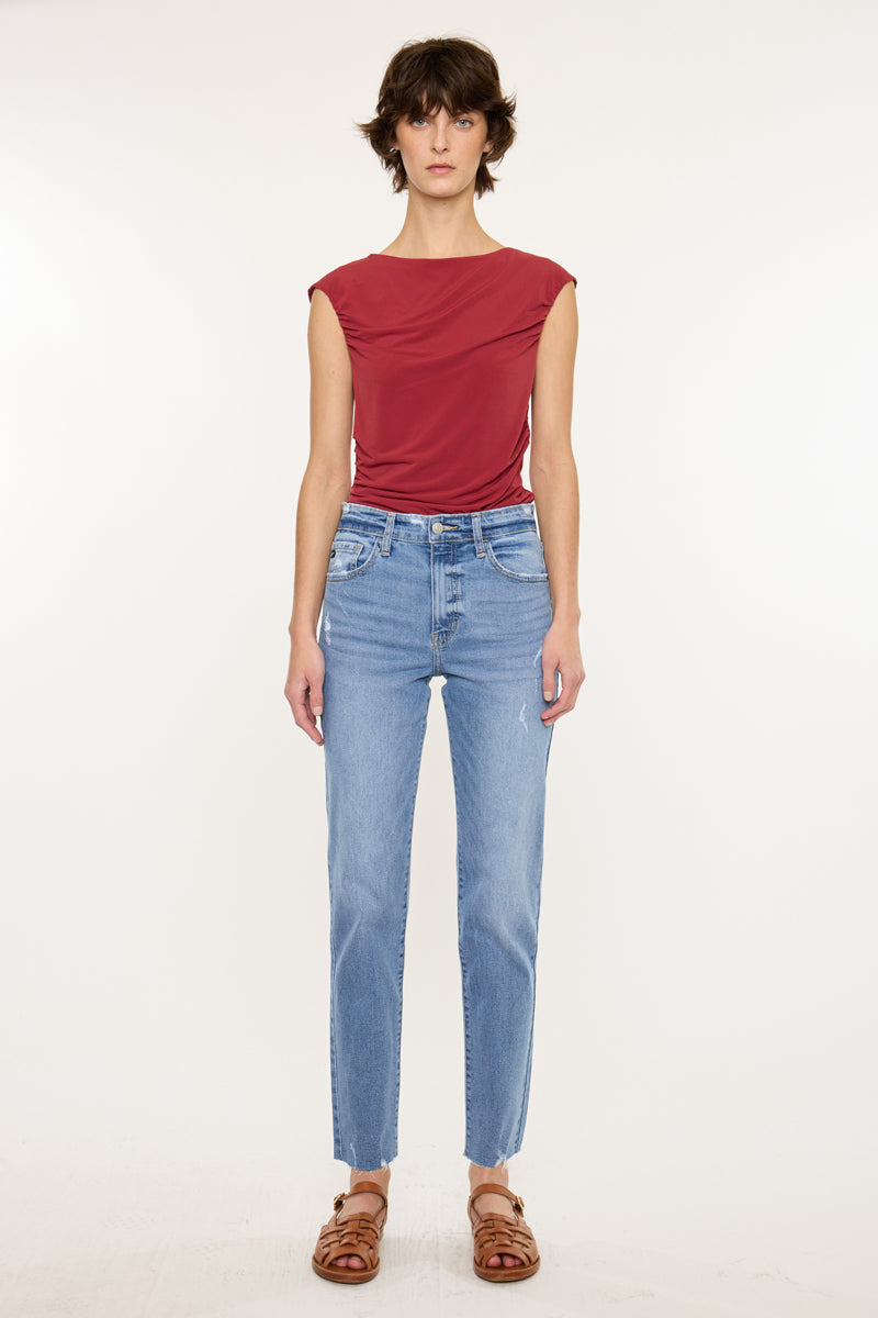 Women's High Rise Straight Jeans - Medium Wash - view 5