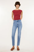 Women's High Rise Straight Jeans - Medium Wash
