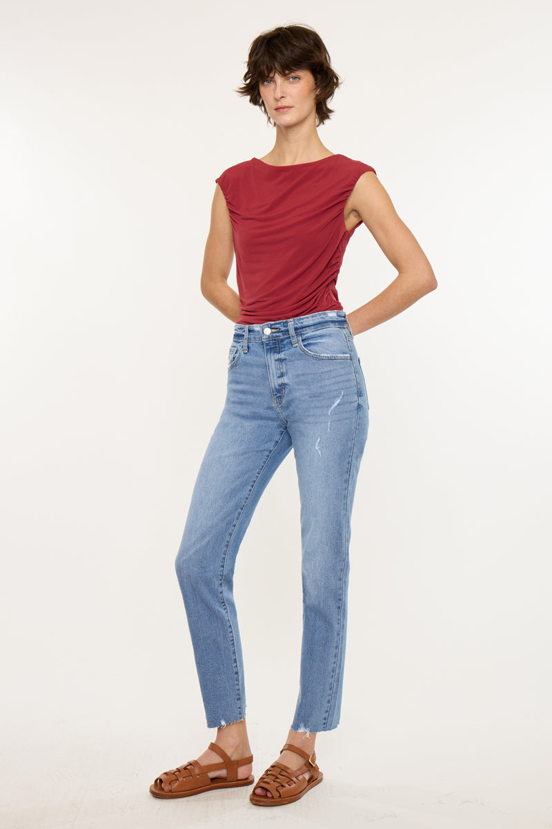 Women's High Rise Straight Jeans - Medium Wash - view 3
