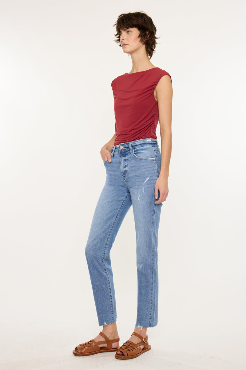 Women's High Rise Straight Jeans - Medium Wash - view 4