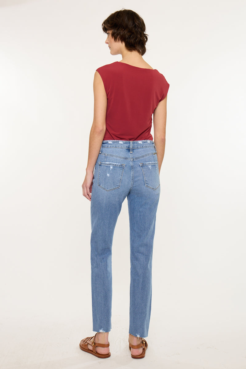 Women's High Rise Straight Jeans - Medium Wash - view 2